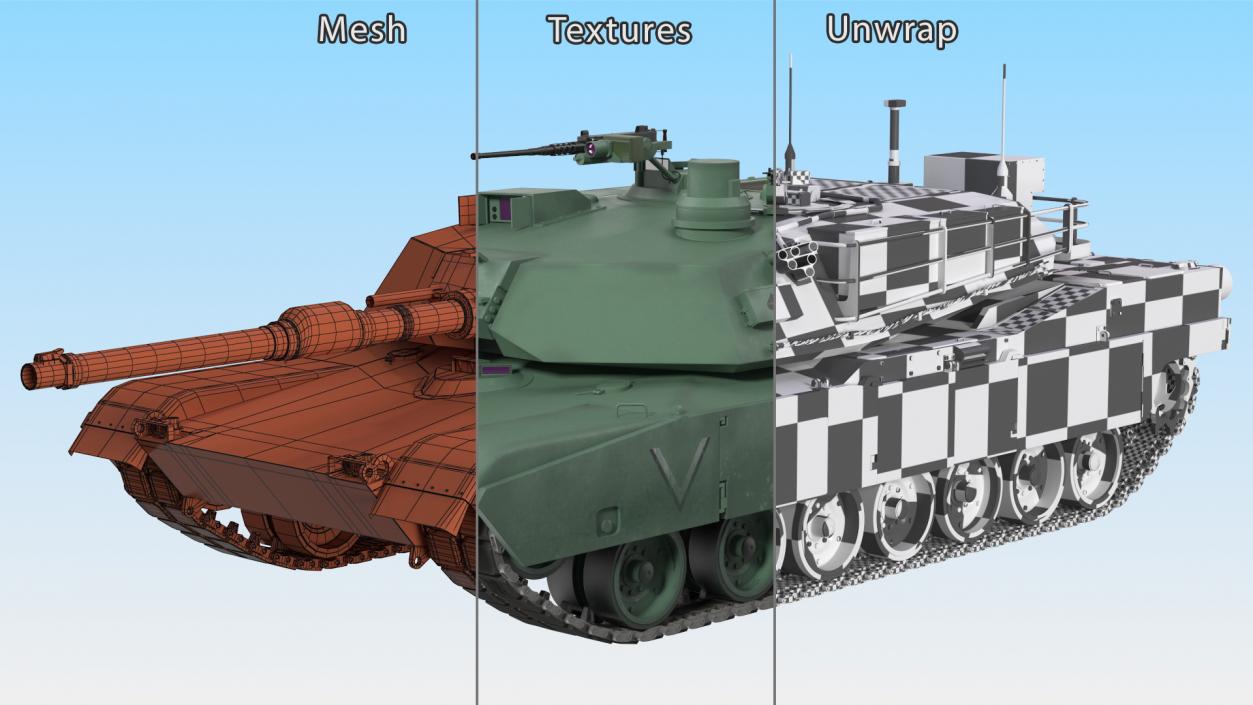 3D Rigged US Tanks Collection 3 model