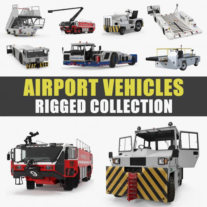 Rigged Airport Vehicles Collection(1) 3D