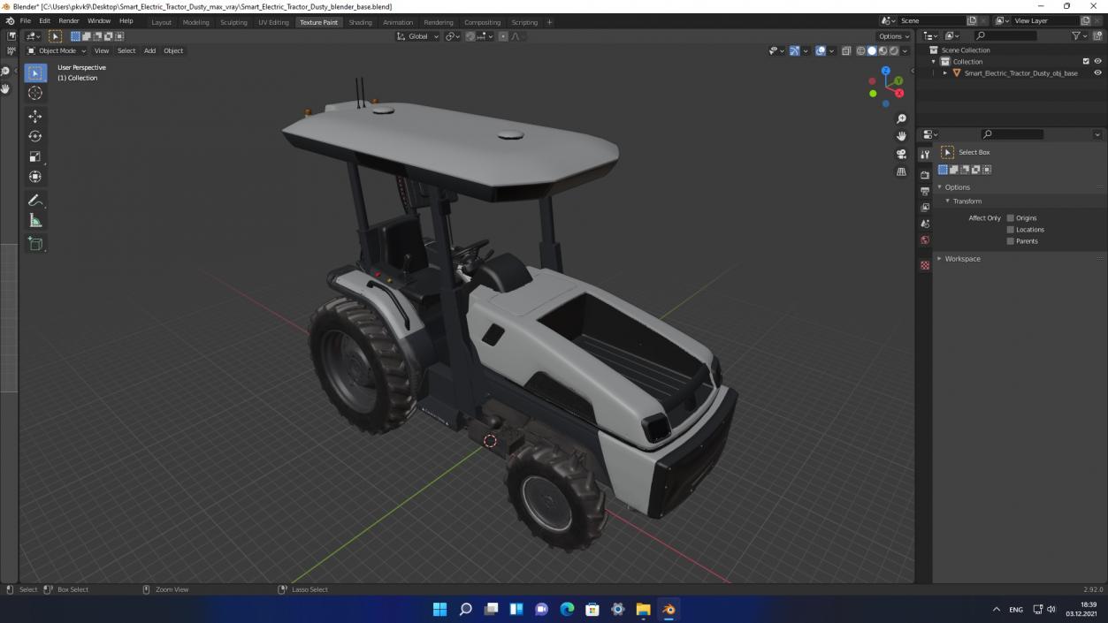 3D Smart Electric Tractor Dusty model