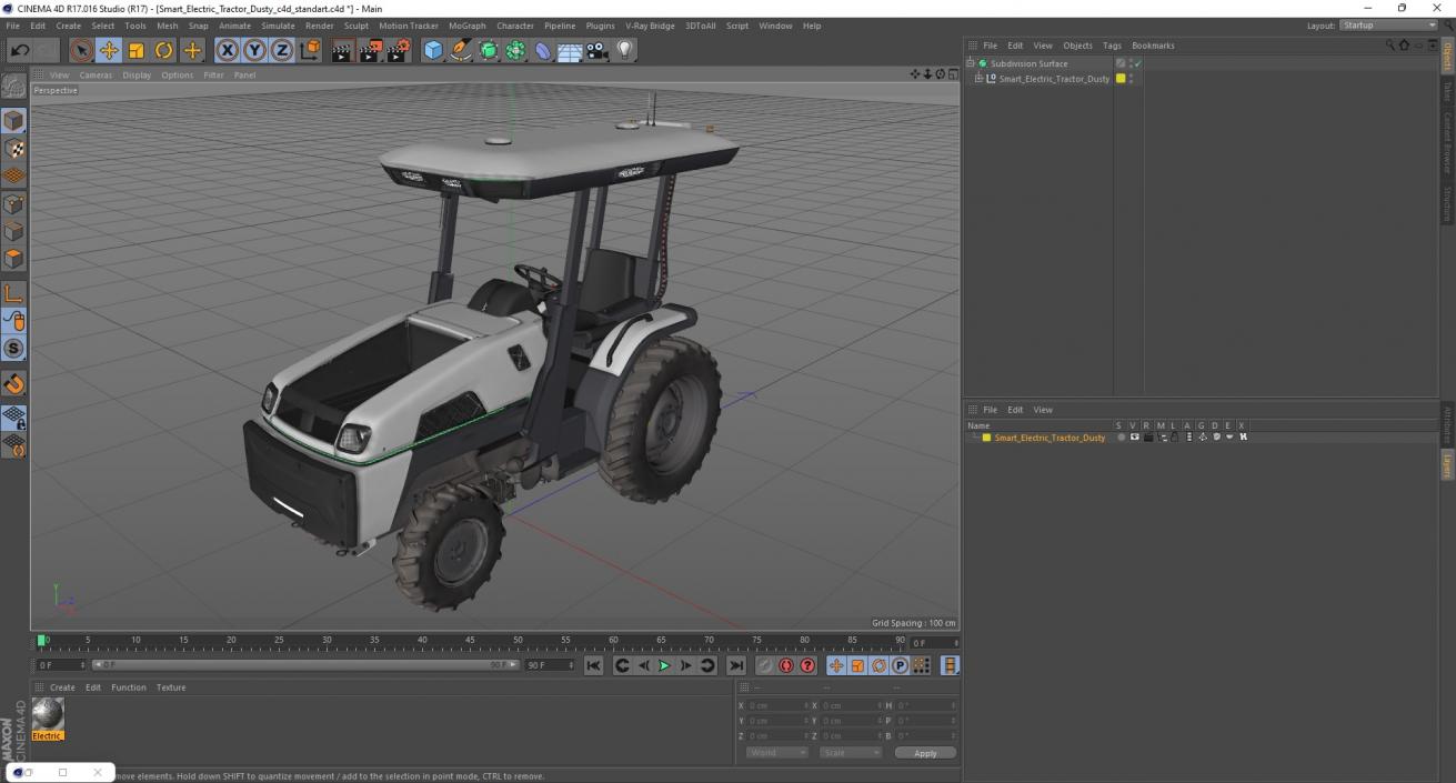 3D Smart Electric Tractor Dusty model