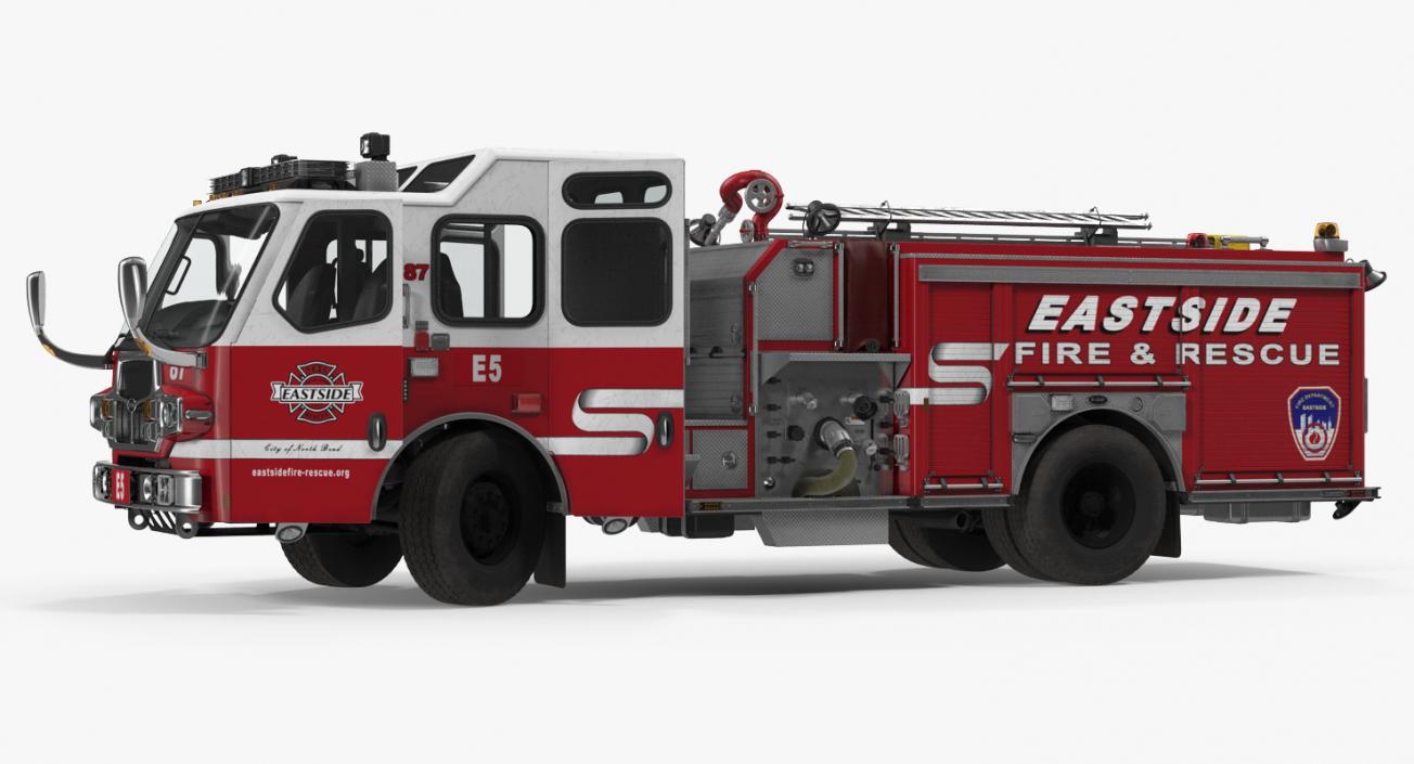 3D Eastside Fire Rescue E-One Quest Pumper Rigged