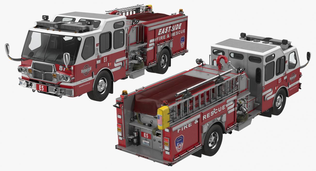 3D Eastside Fire Rescue E-One Quest Pumper Rigged