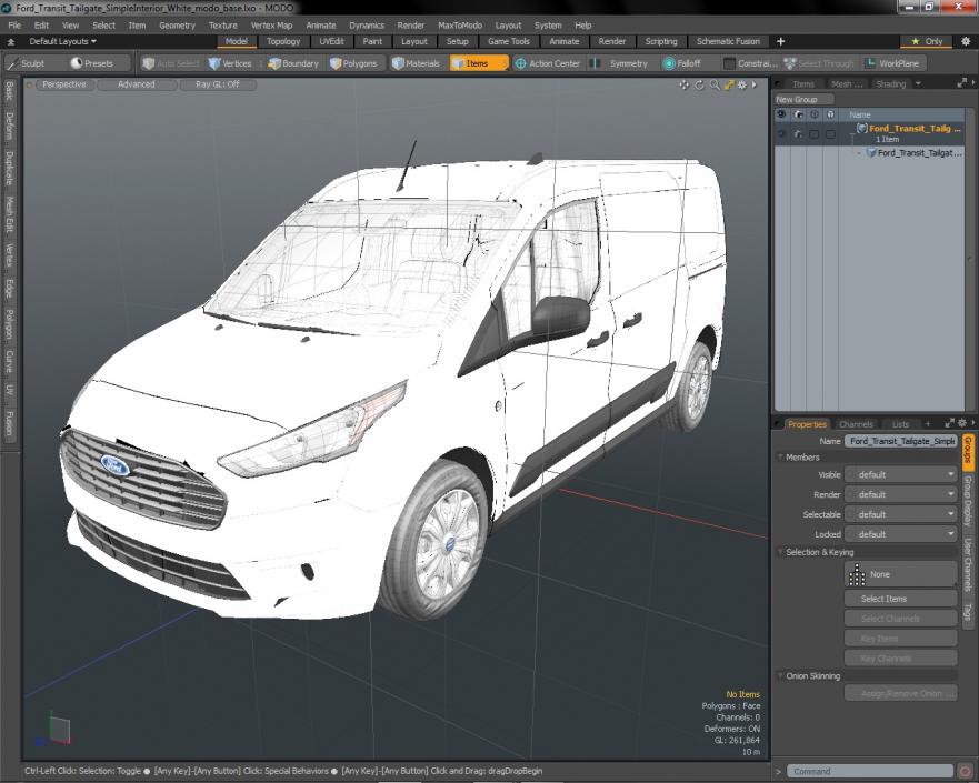 3D Ford Transit Connect Tailgate Simple Interior White