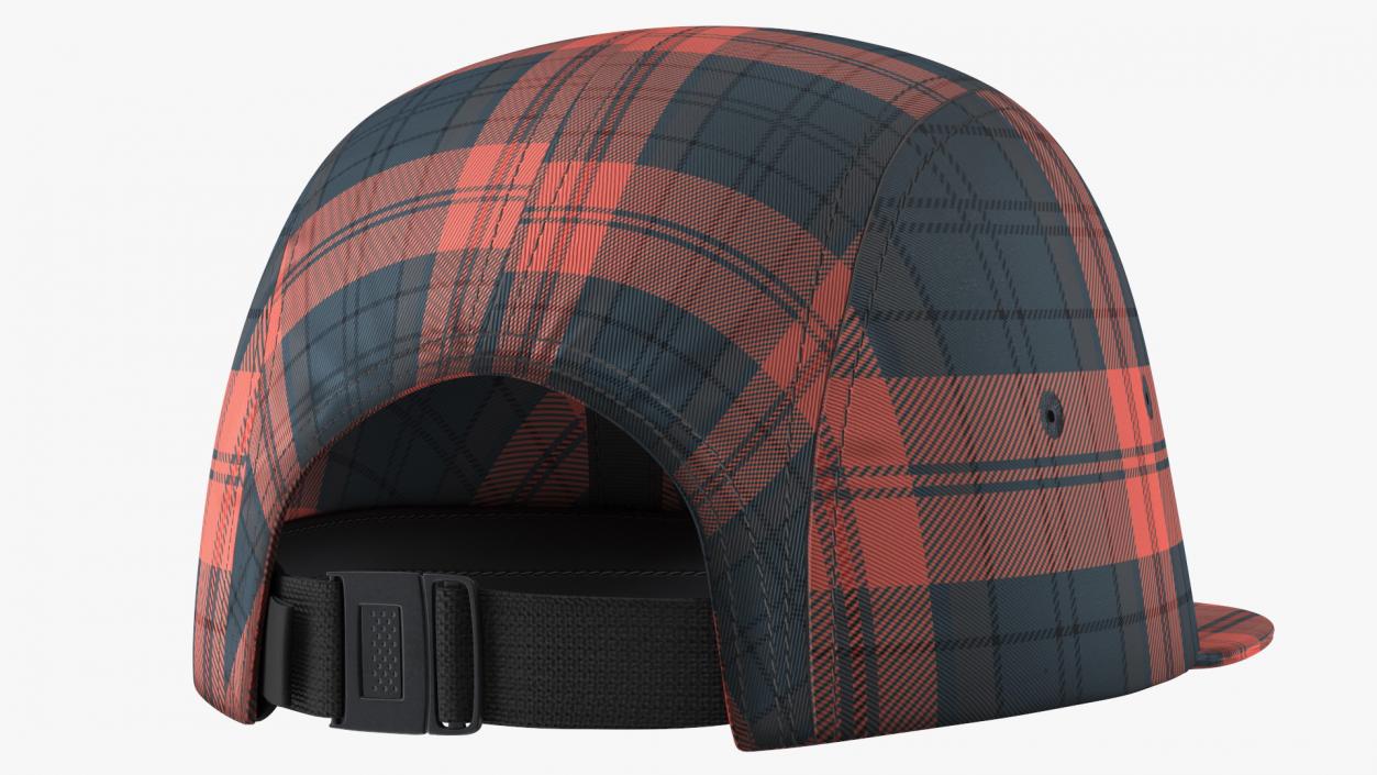 Plaid 5 Panel Hat 3D