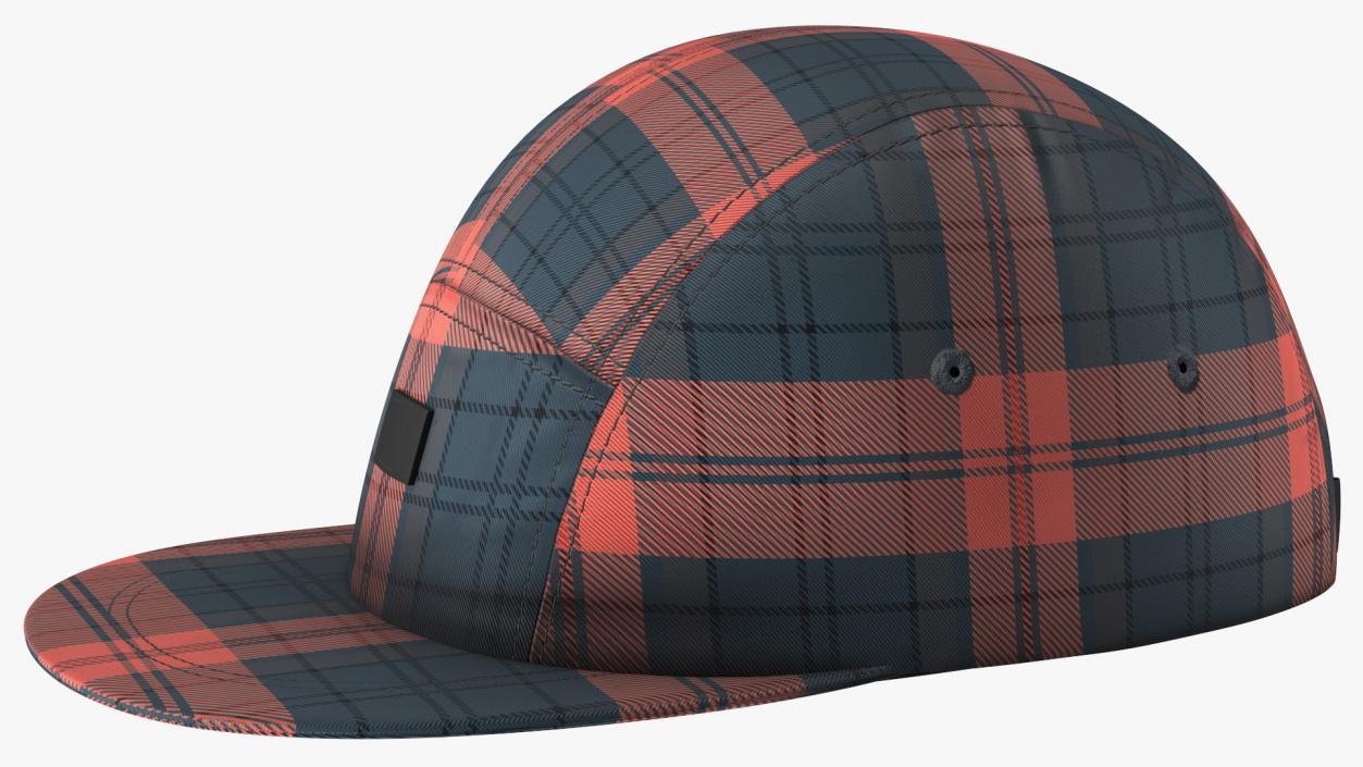 Plaid 5 Panel Hat 3D