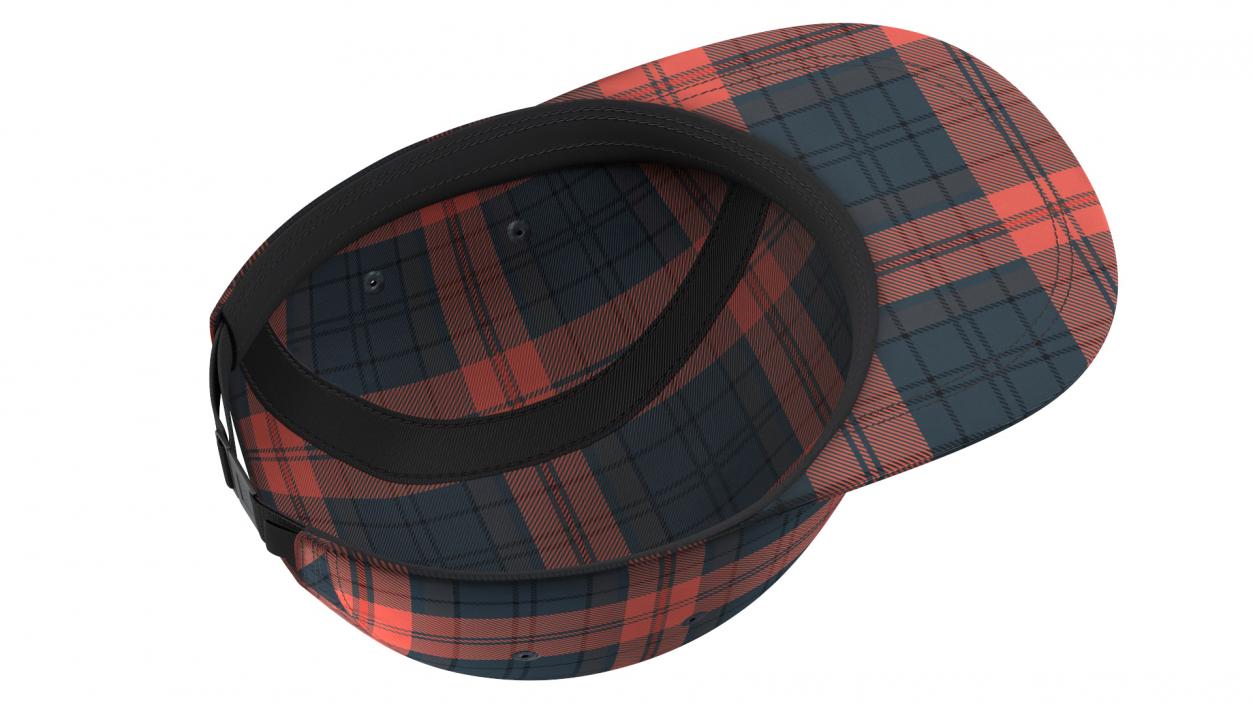 Plaid 5 Panel Hat 3D