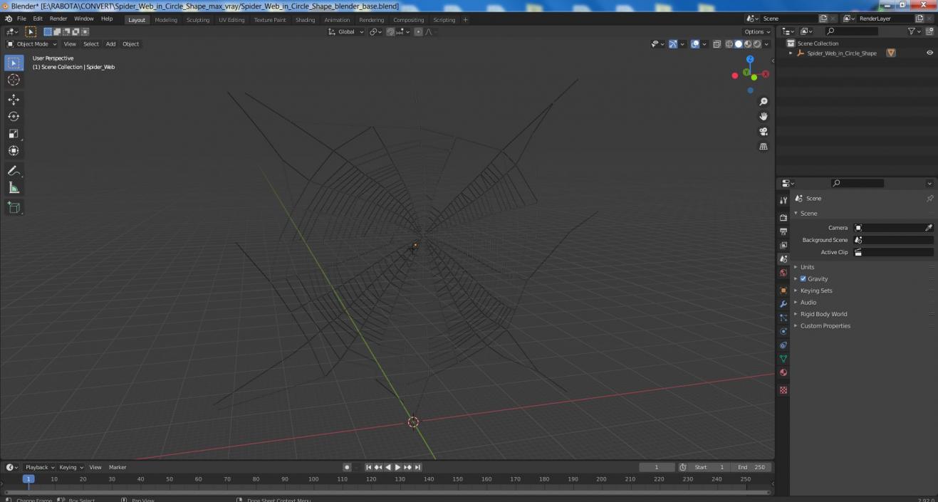 3D Spider Web in Circle Shape 2 model