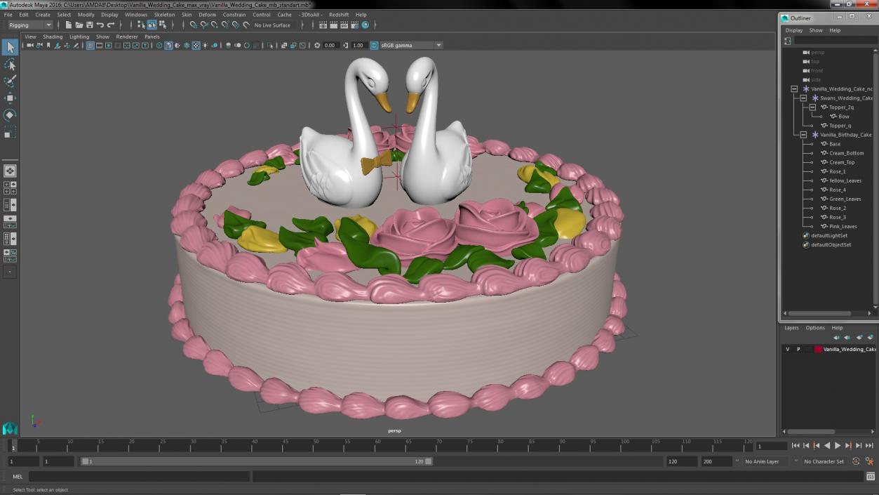 3D model Vanilla Wedding Cake