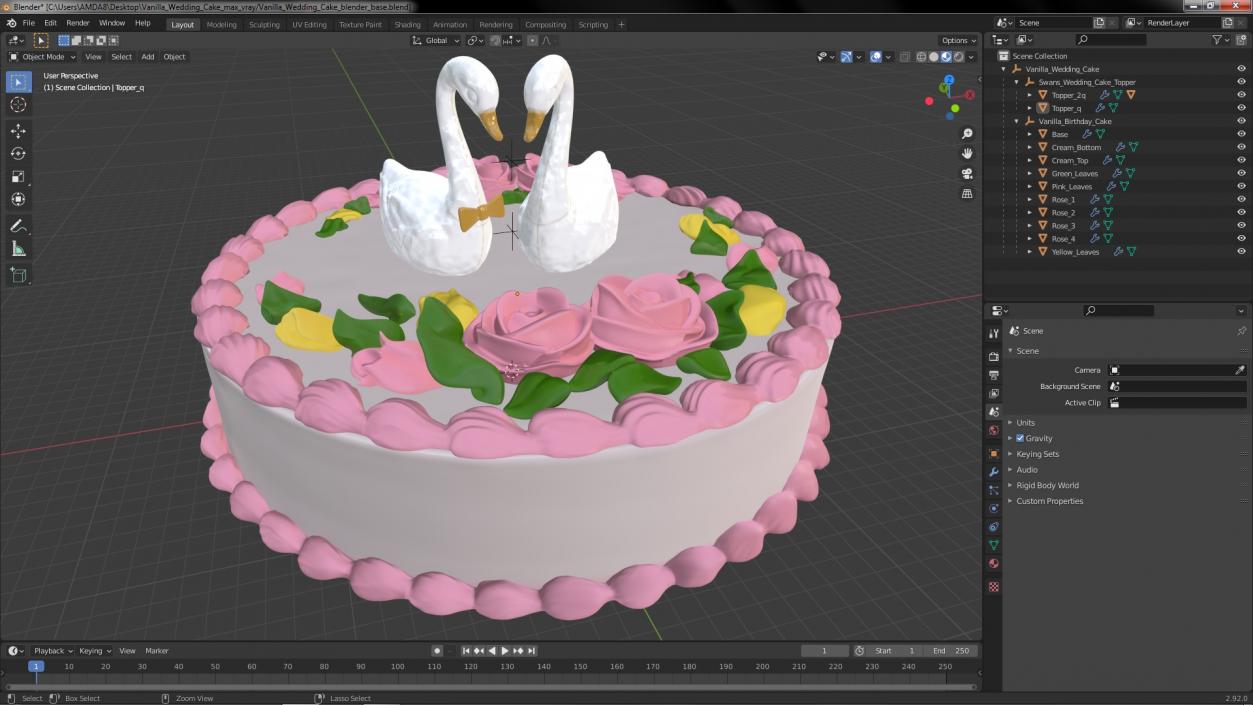 3D model Vanilla Wedding Cake