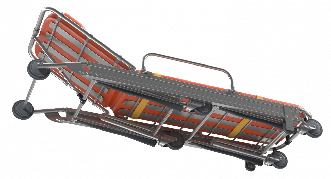 Folded Ambulance Stretcher Trolley 3D model