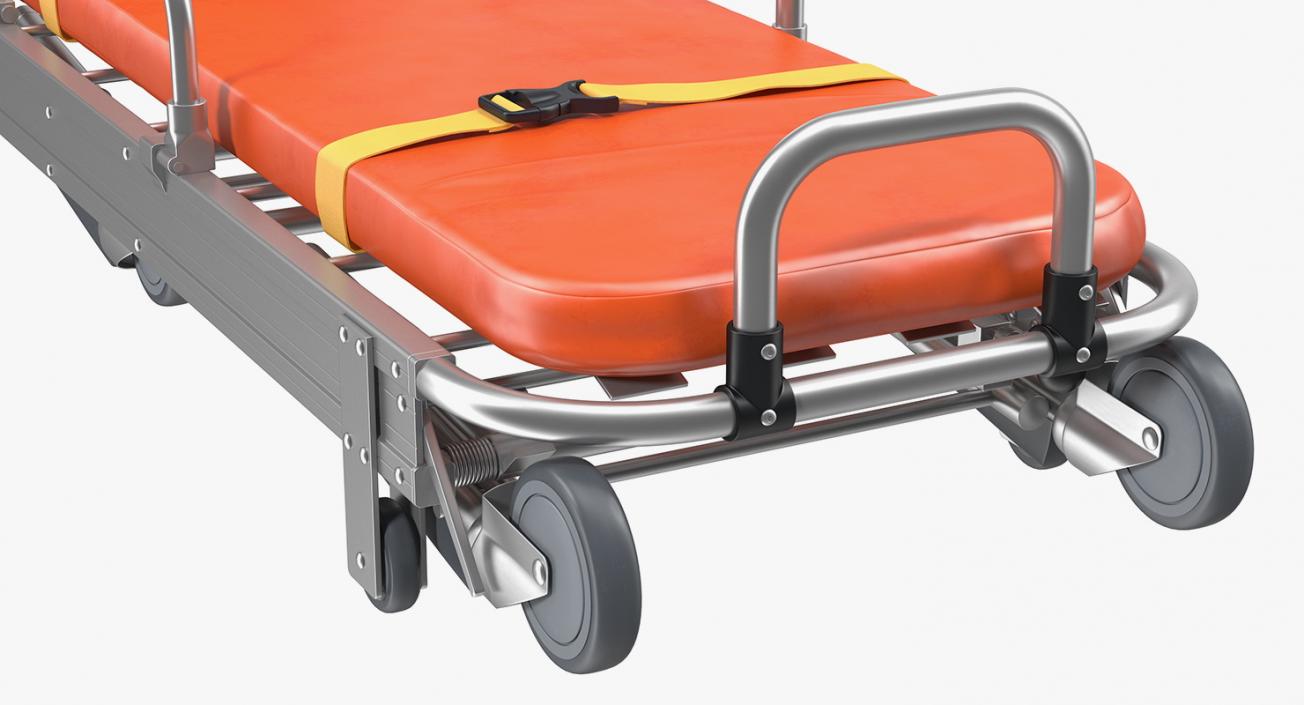 Folded Ambulance Stretcher Trolley 3D model