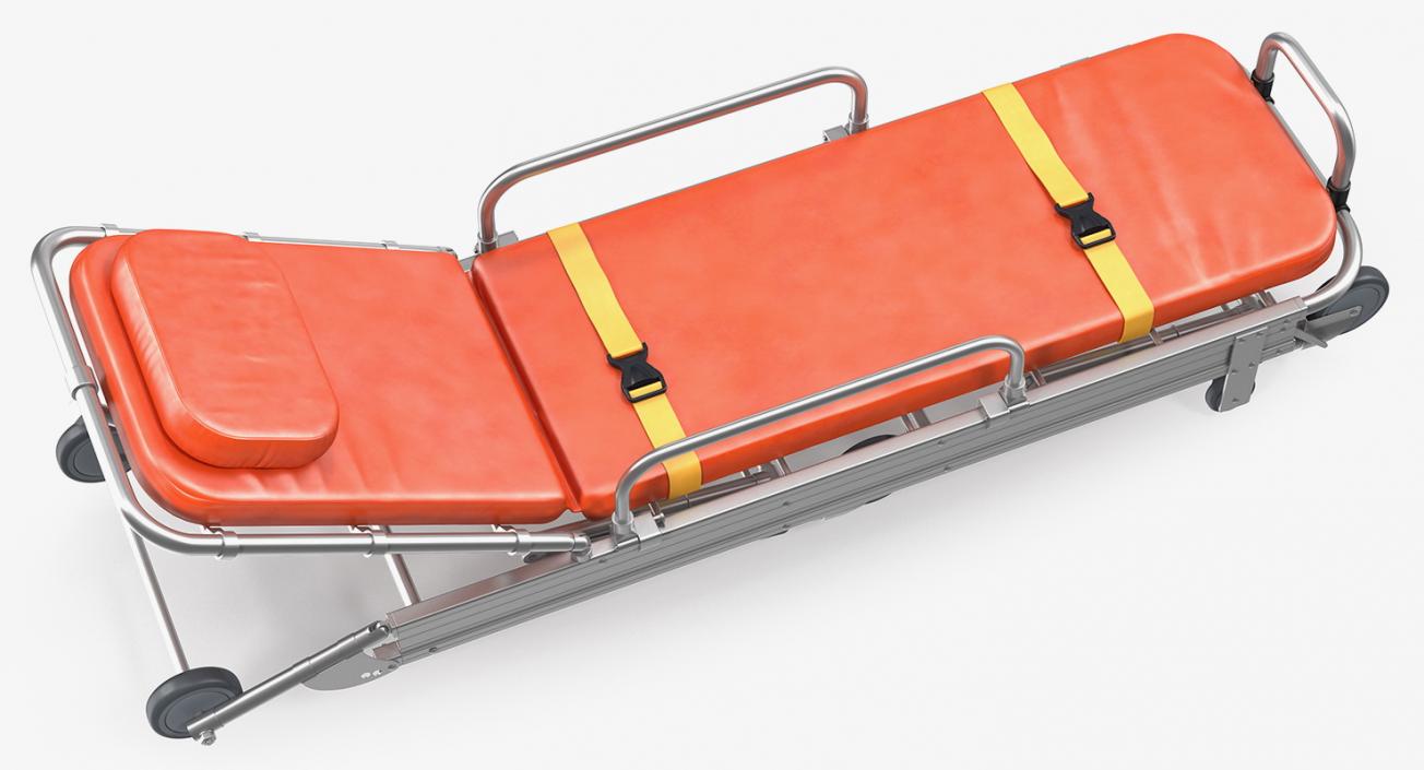 Folded Ambulance Stretcher Trolley 3D model