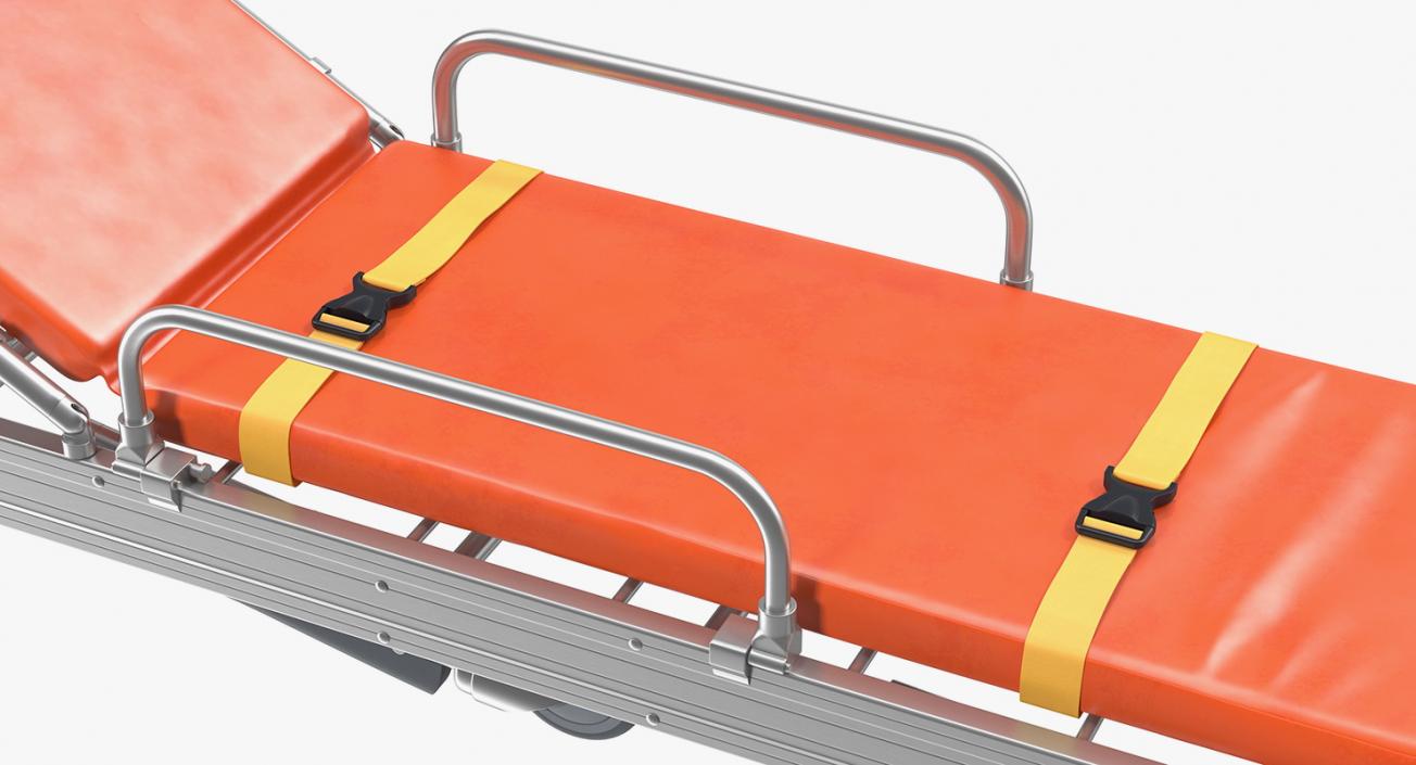 Folded Ambulance Stretcher Trolley 3D model