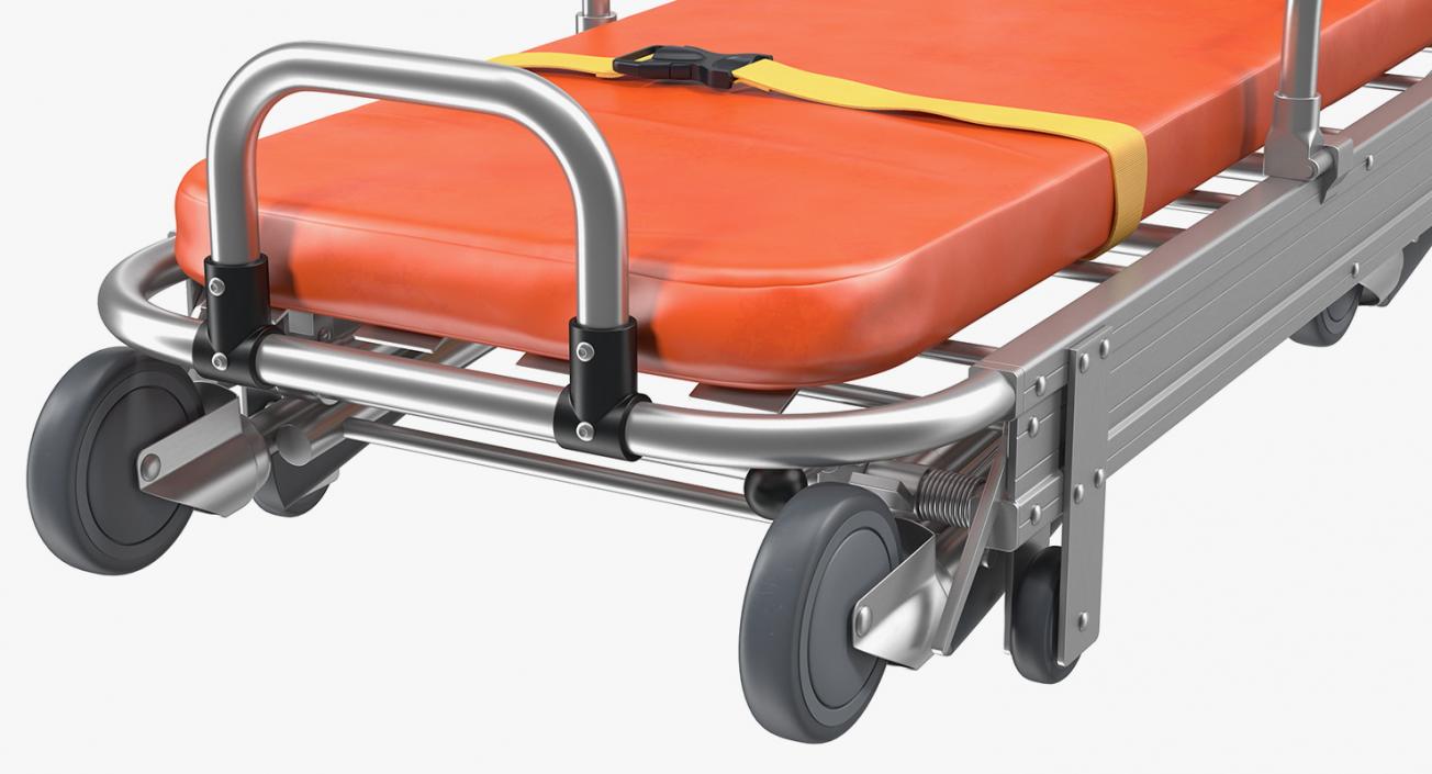 Folded Ambulance Stretcher Trolley 3D model