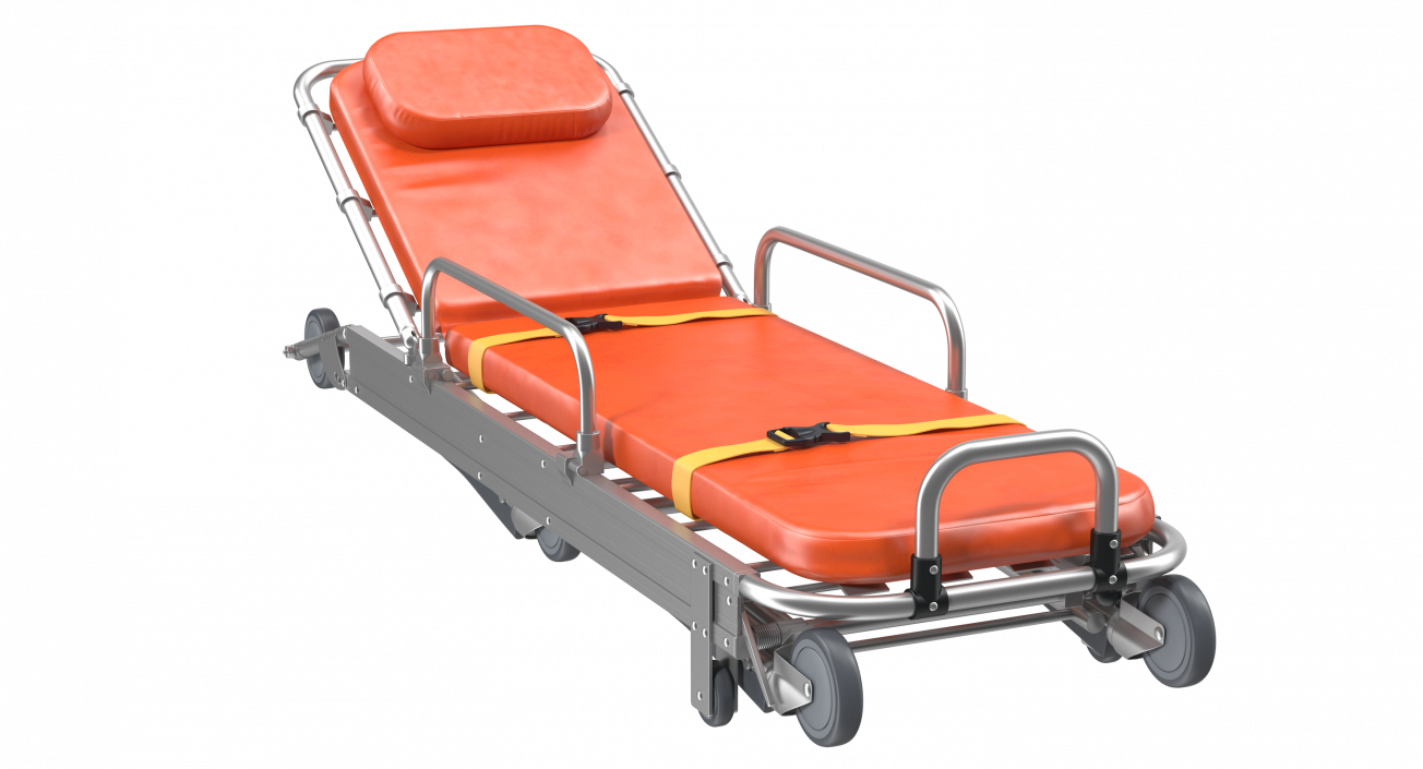 Folded Ambulance Stretcher Trolley 3D model