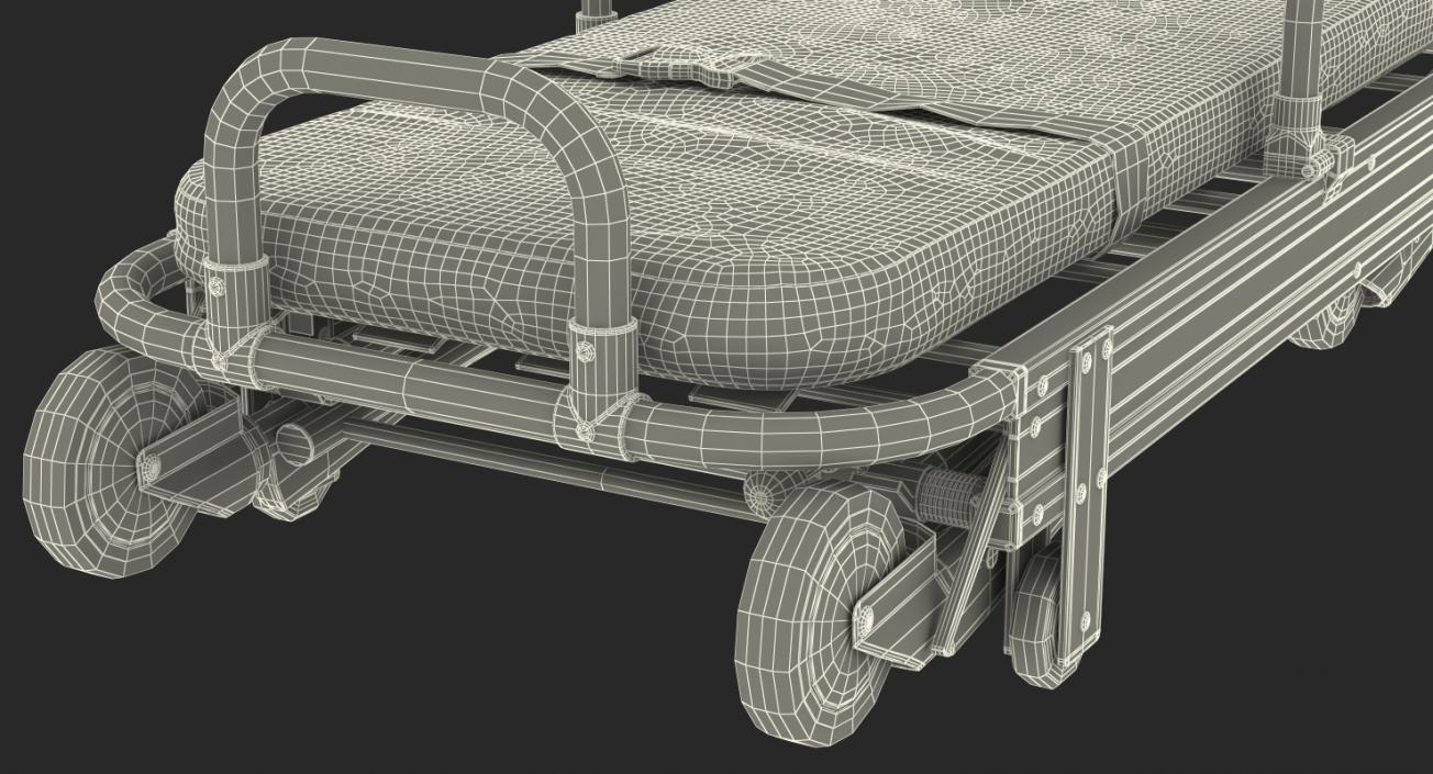 Folded Ambulance Stretcher Trolley 3D model