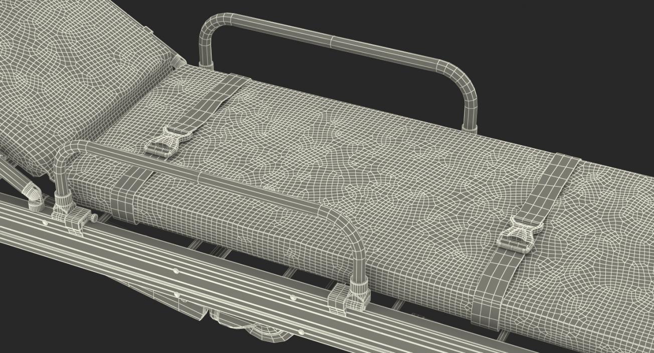 Folded Ambulance Stretcher Trolley 3D model