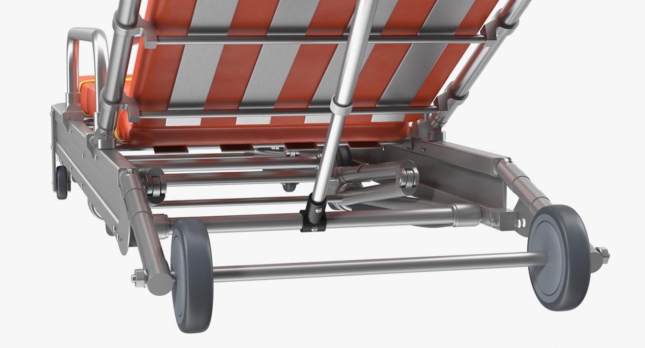 Folded Ambulance Stretcher Trolley 3D model