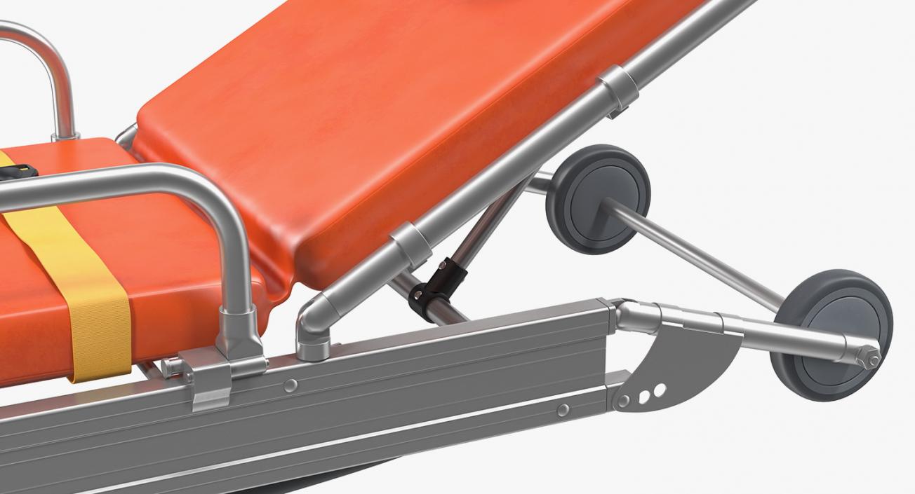 Folded Ambulance Stretcher Trolley 3D model