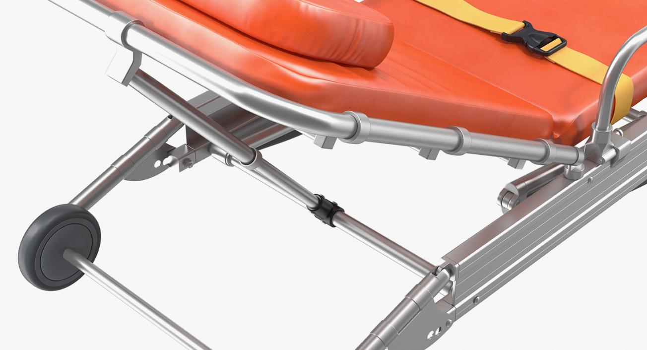 Folded Ambulance Stretcher Trolley 3D model