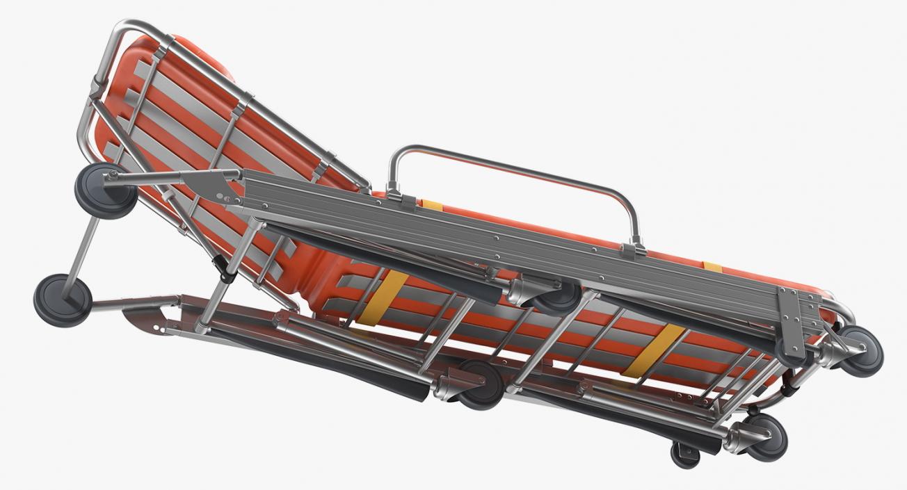 Folded Ambulance Stretcher Trolley 3D model