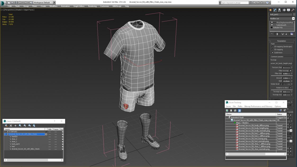 3D model Arsenal Soccer Kit with Nike Cleats