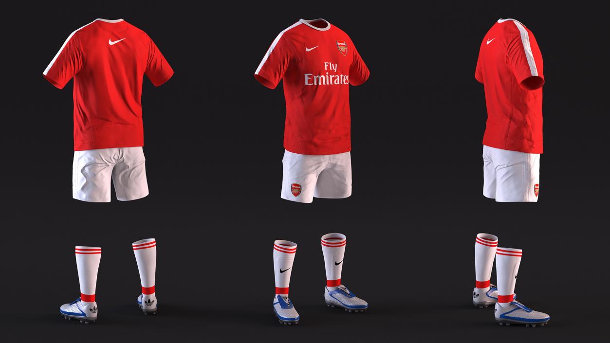 3D model Arsenal Soccer Kit with Nike Cleats