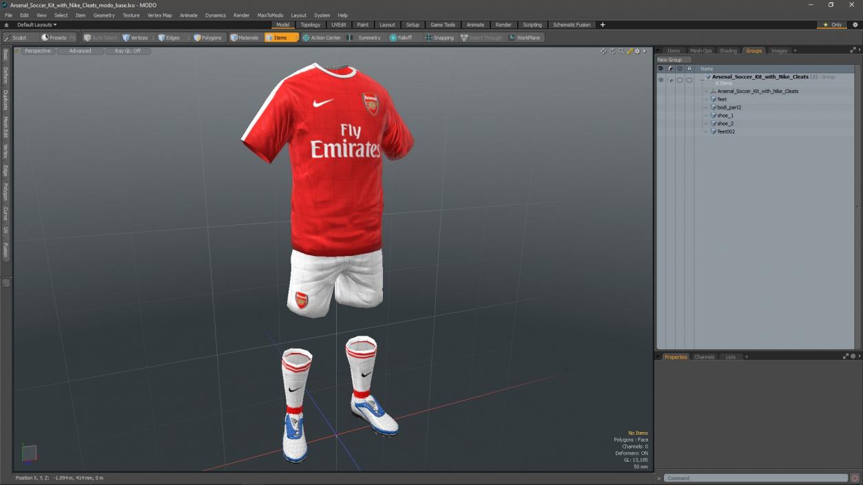 3D model Arsenal Soccer Kit with Nike Cleats