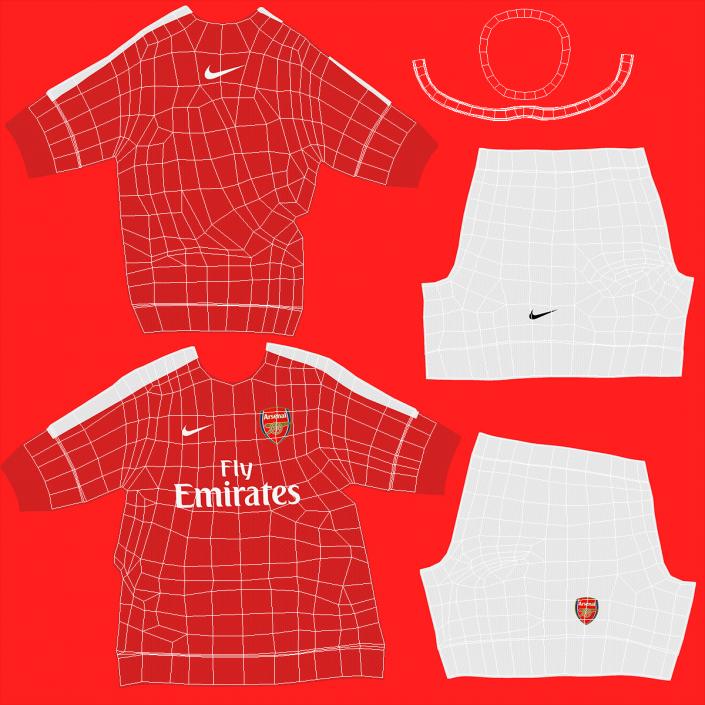 3D model Arsenal Soccer Kit with Nike Cleats