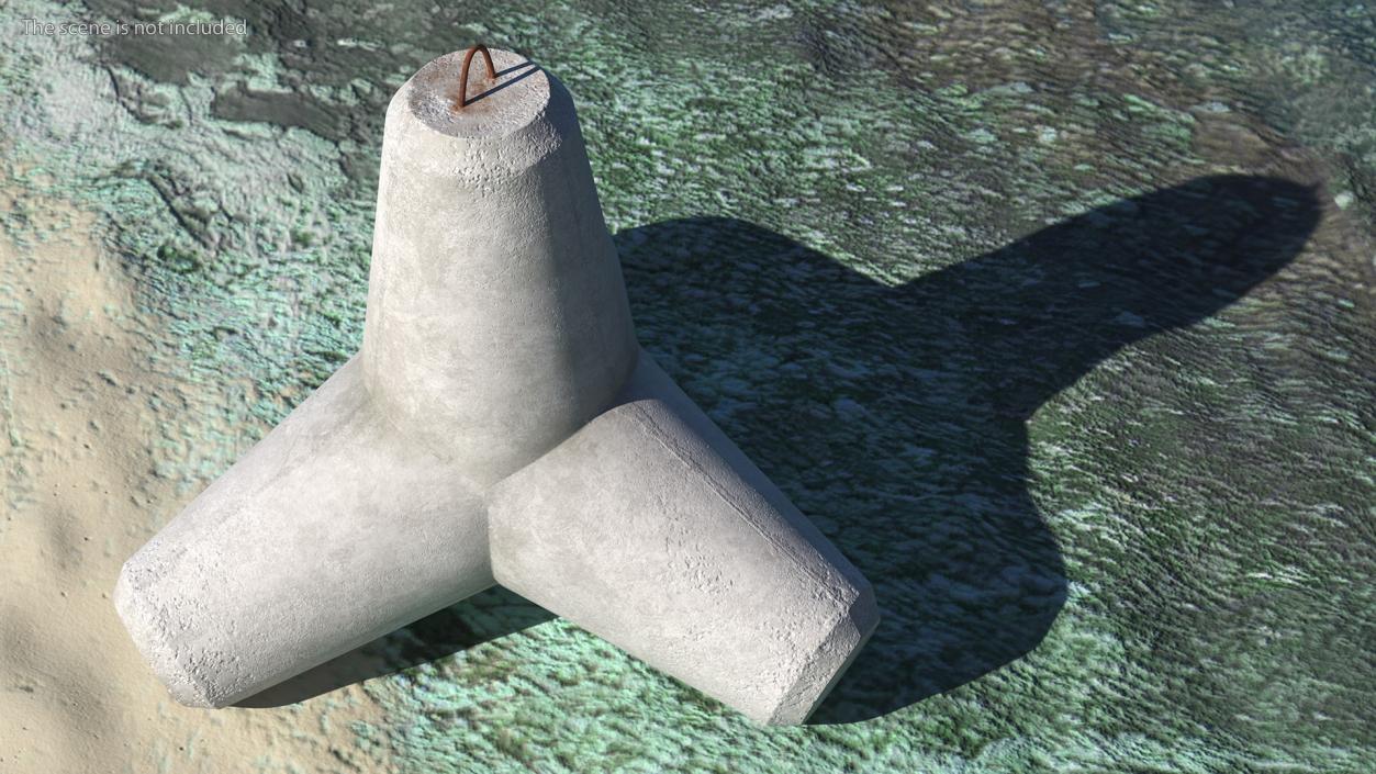 Tetrapod Coastal Protection Concrete Block 3D