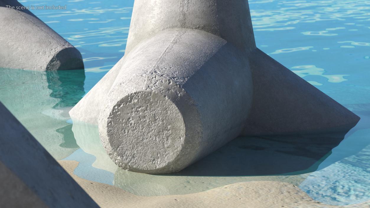 Tetrapod Coastal Protection Concrete Block 3D