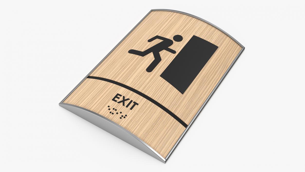 Exit Braille Sign 3D