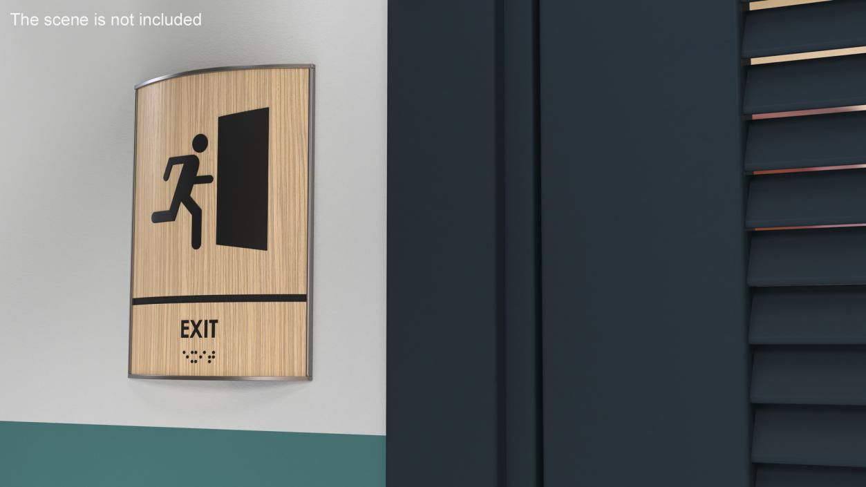 Exit Braille Sign 3D