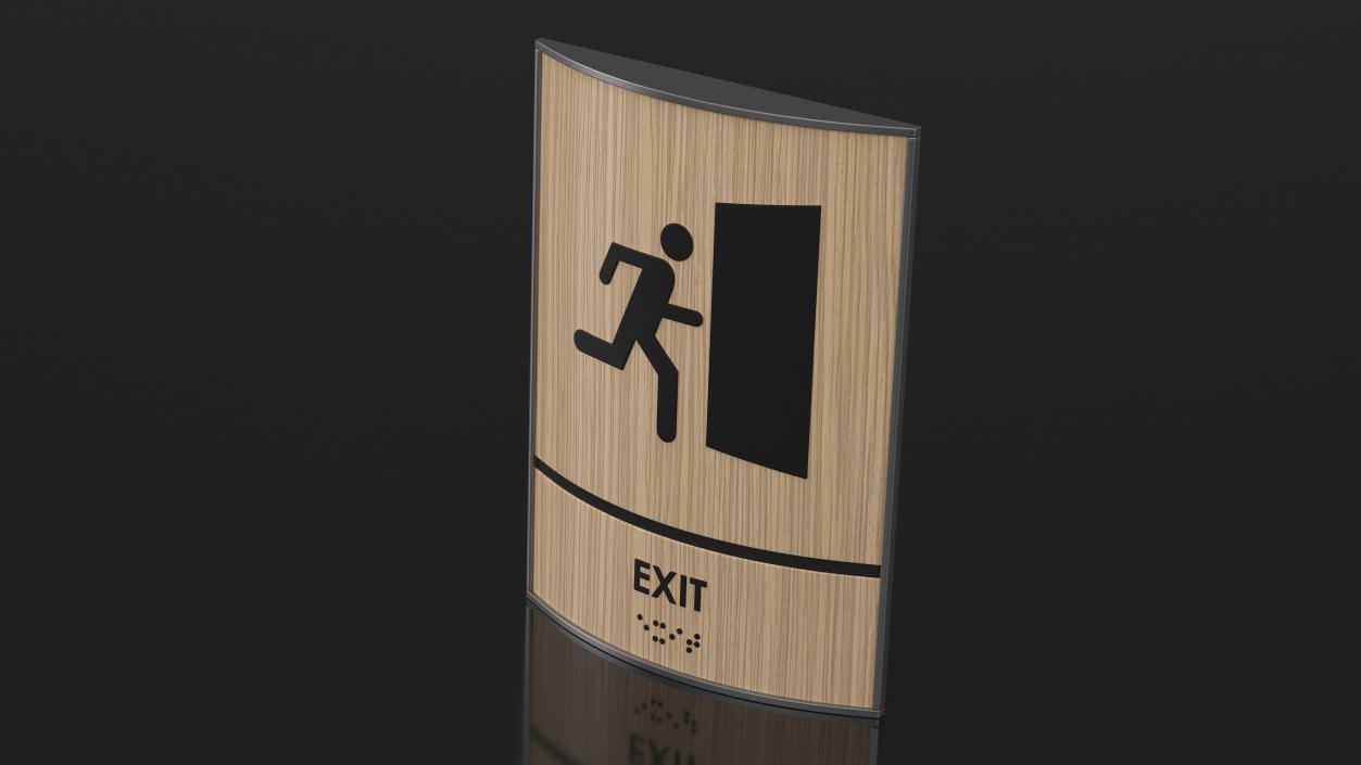 Exit Braille Sign 3D