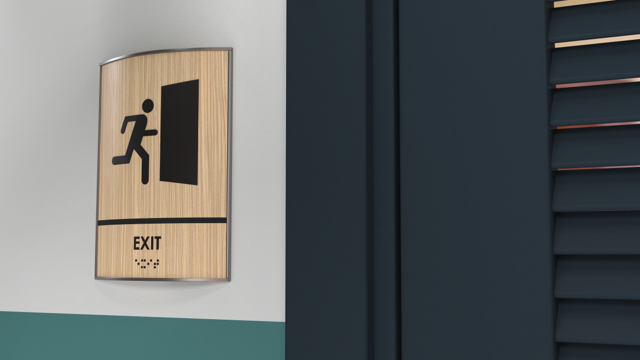 Exit Braille Sign 3D