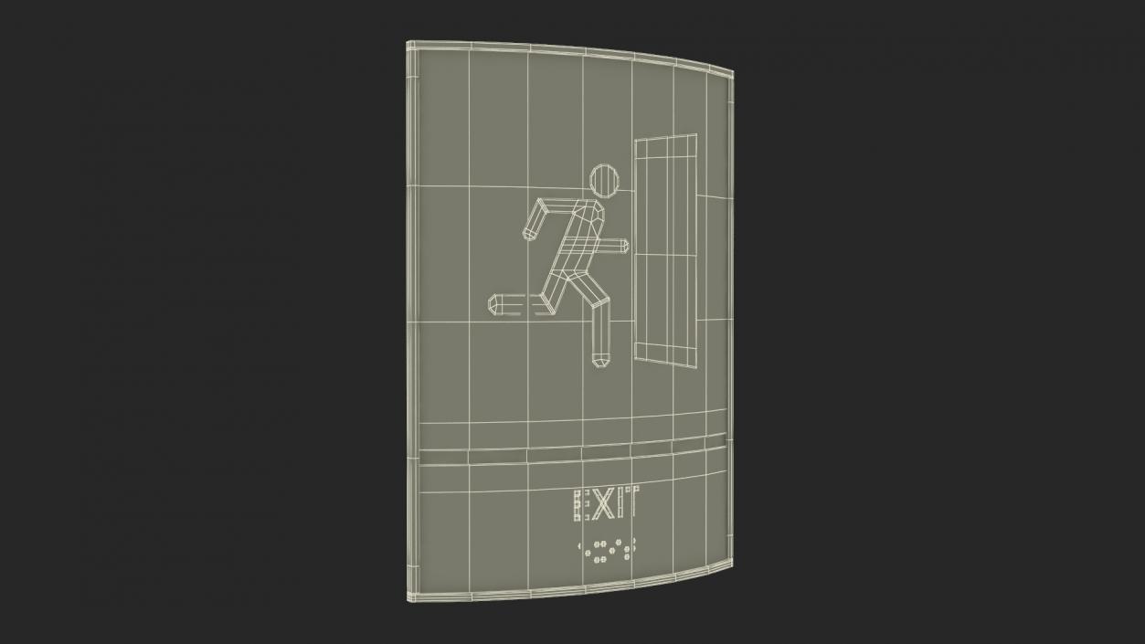 Exit Braille Sign 3D