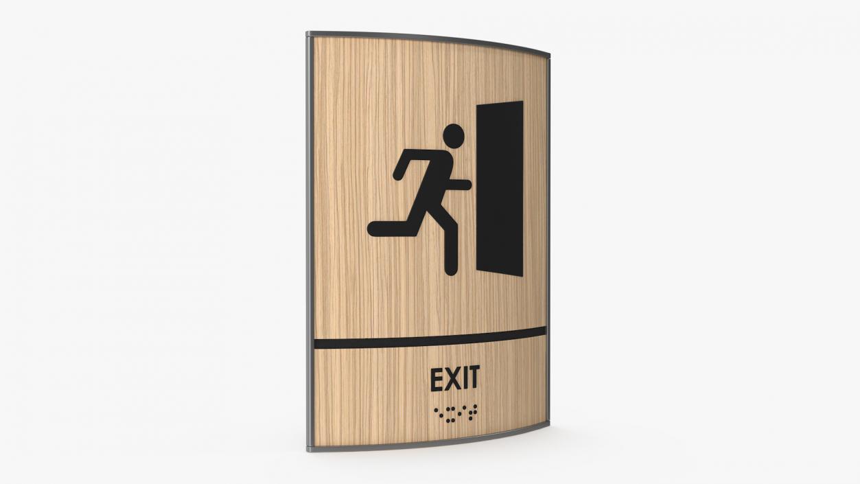 Exit Braille Sign 3D