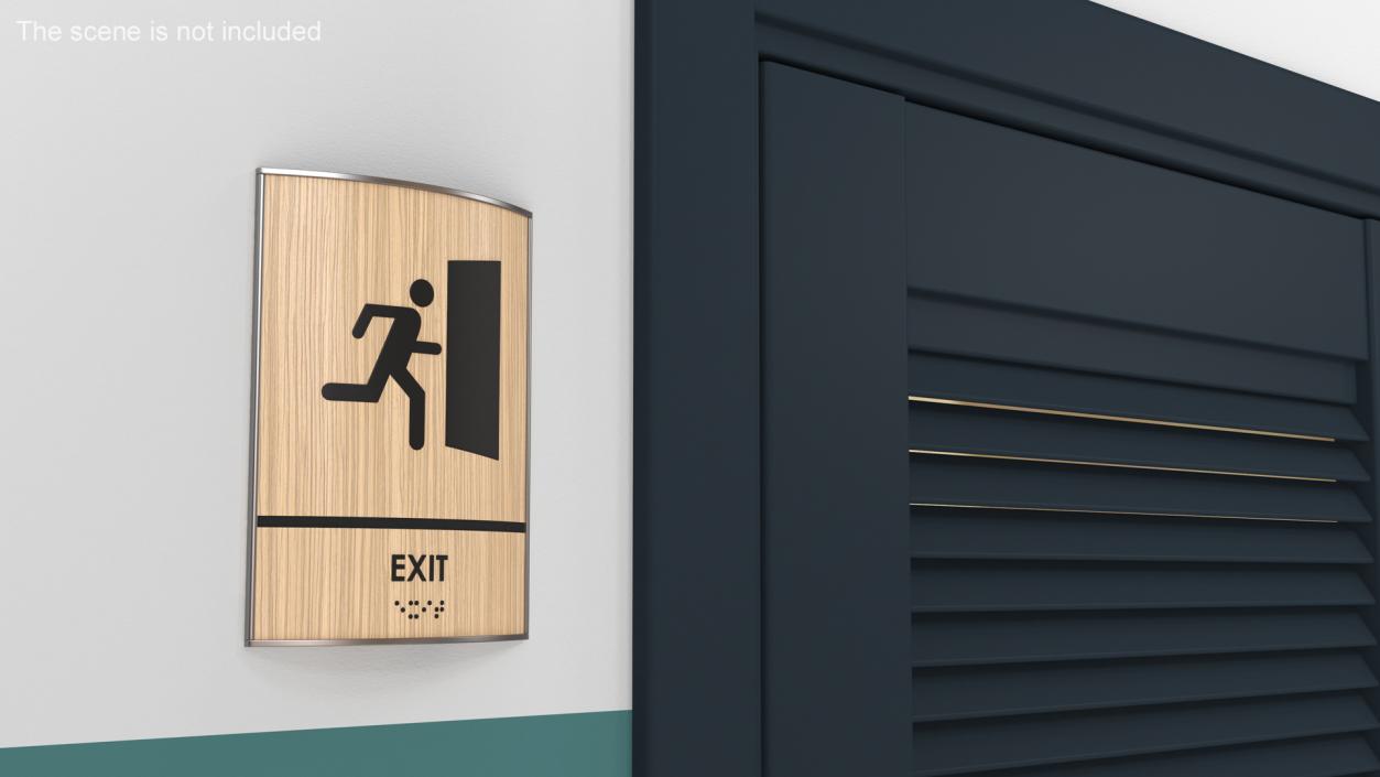 Exit Braille Sign 3D