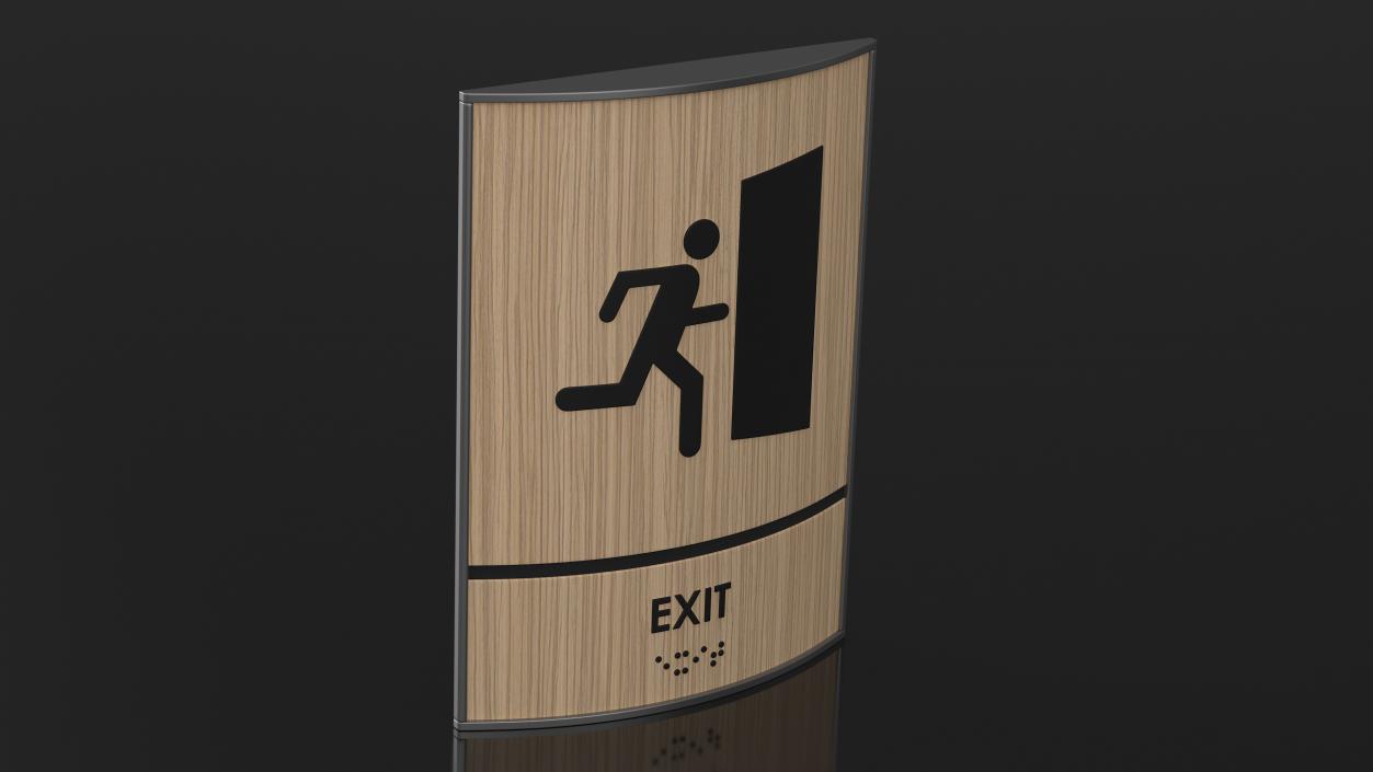 Exit Braille Sign 3D