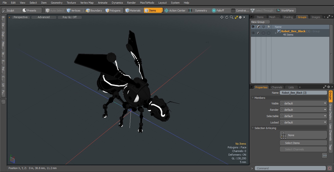 3D model Robot Bee Black