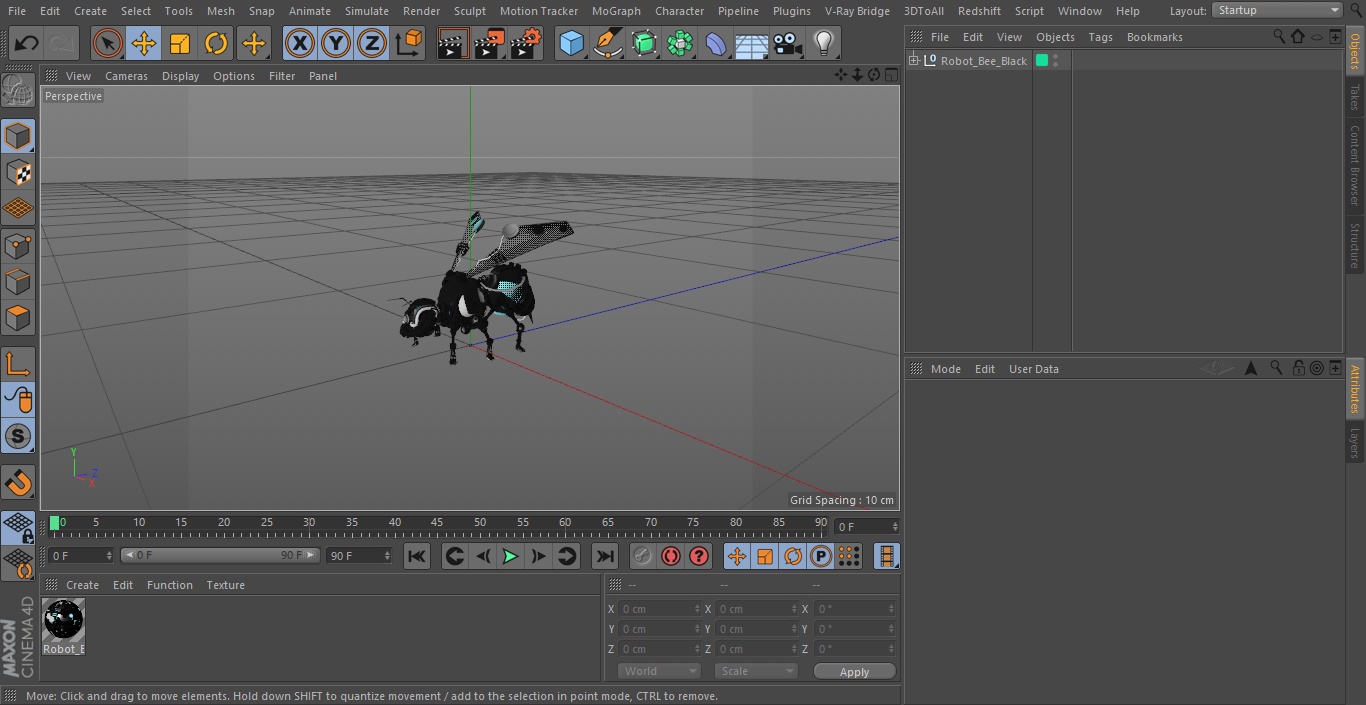 3D model Robot Bee Black