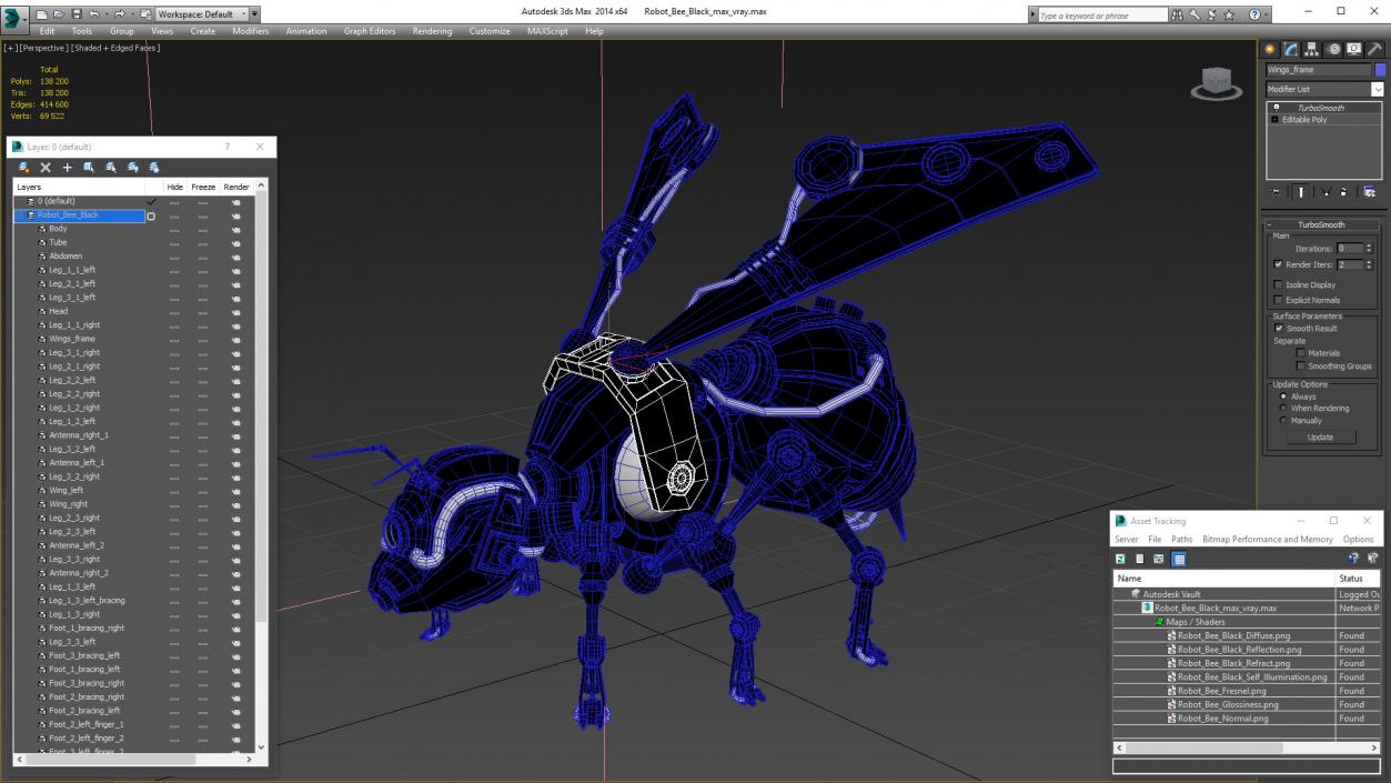 3D model Robot Bee Black