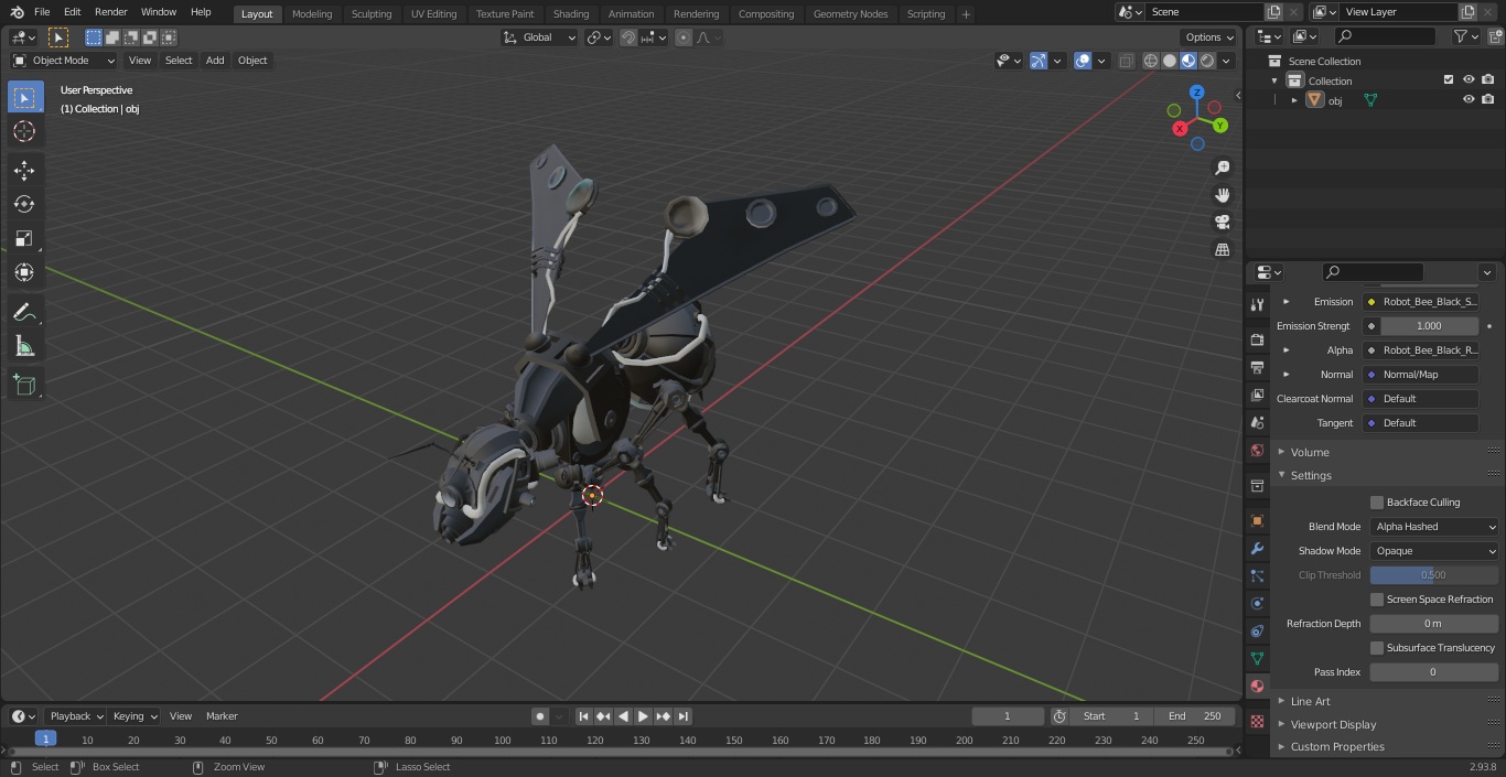 3D model Robot Bee Black