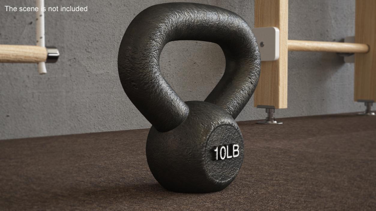 3D Wide Grip Solid Cast Kettlebell 10lb