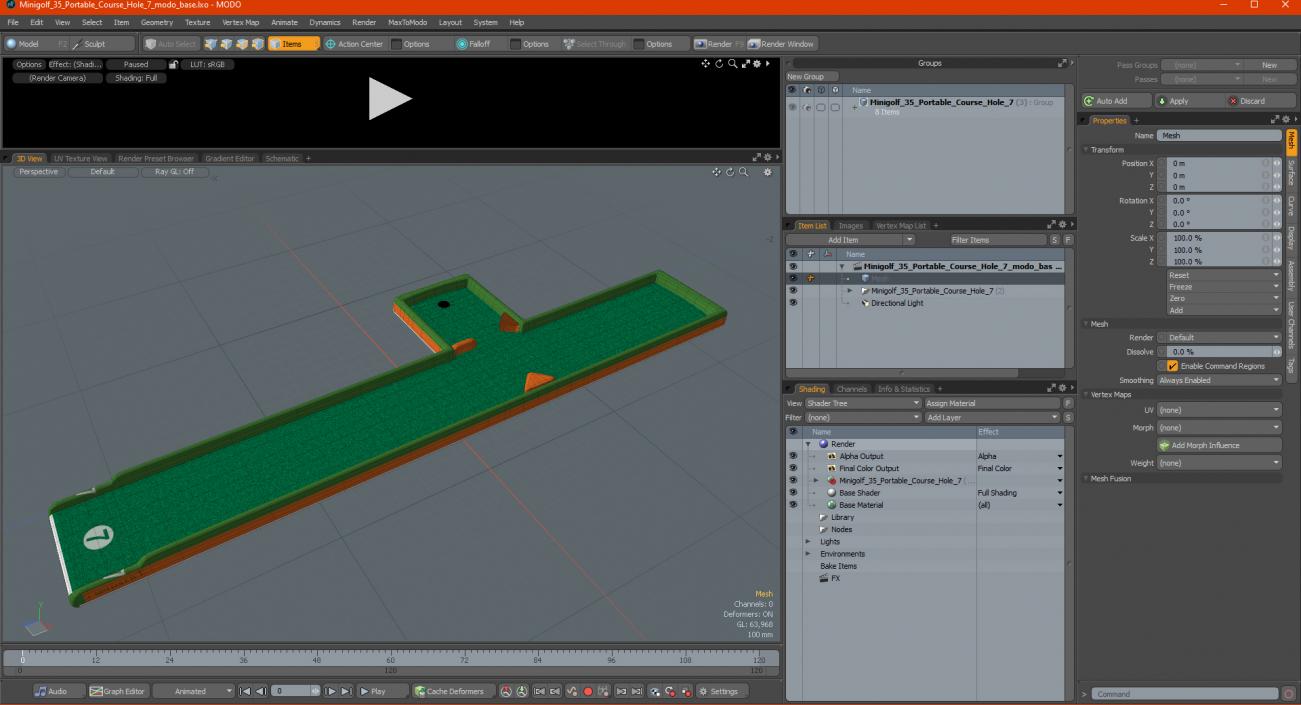 Minigolf 35 Portable Course Hole 7 3D model