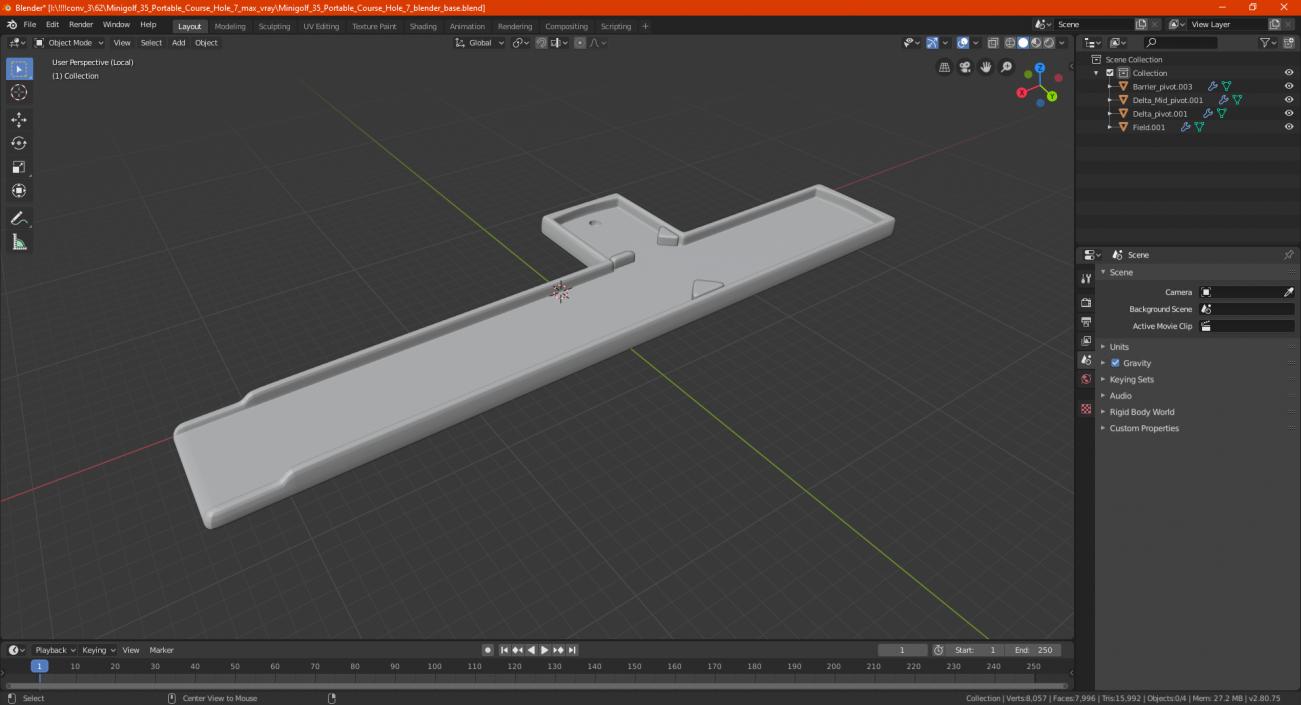 Minigolf 35 Portable Course Hole 7 3D model