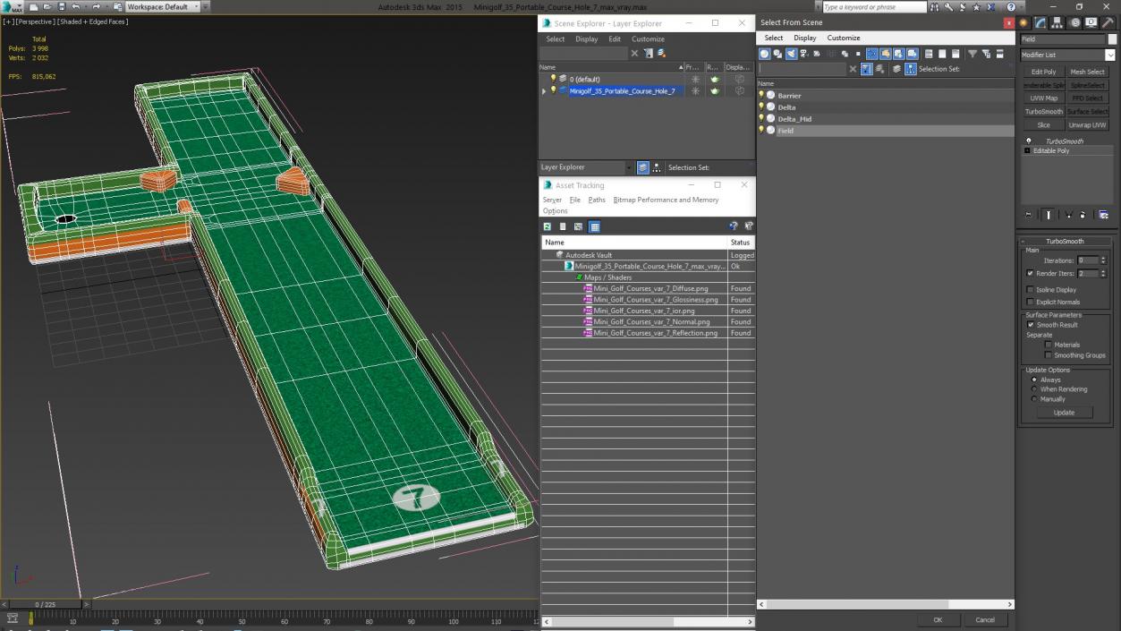 Minigolf 35 Portable Course Hole 7 3D model