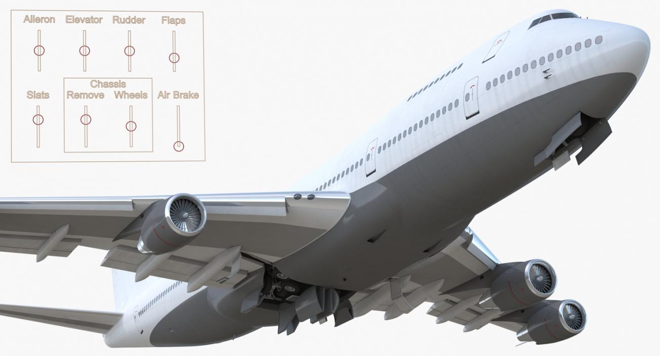 3D model Boeing 747-200B Generic Rigged