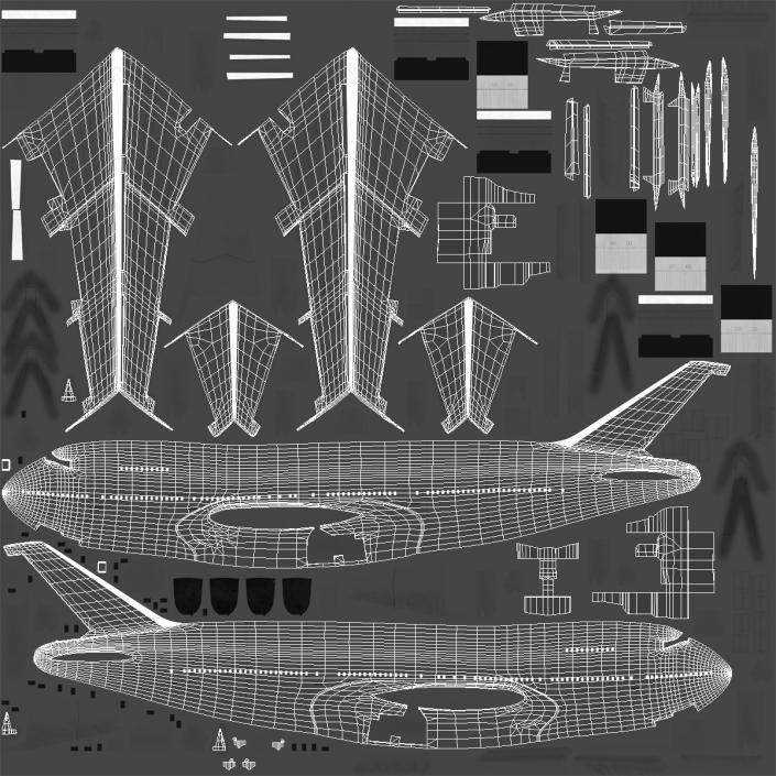 3D model Boeing 747-200B Generic Rigged