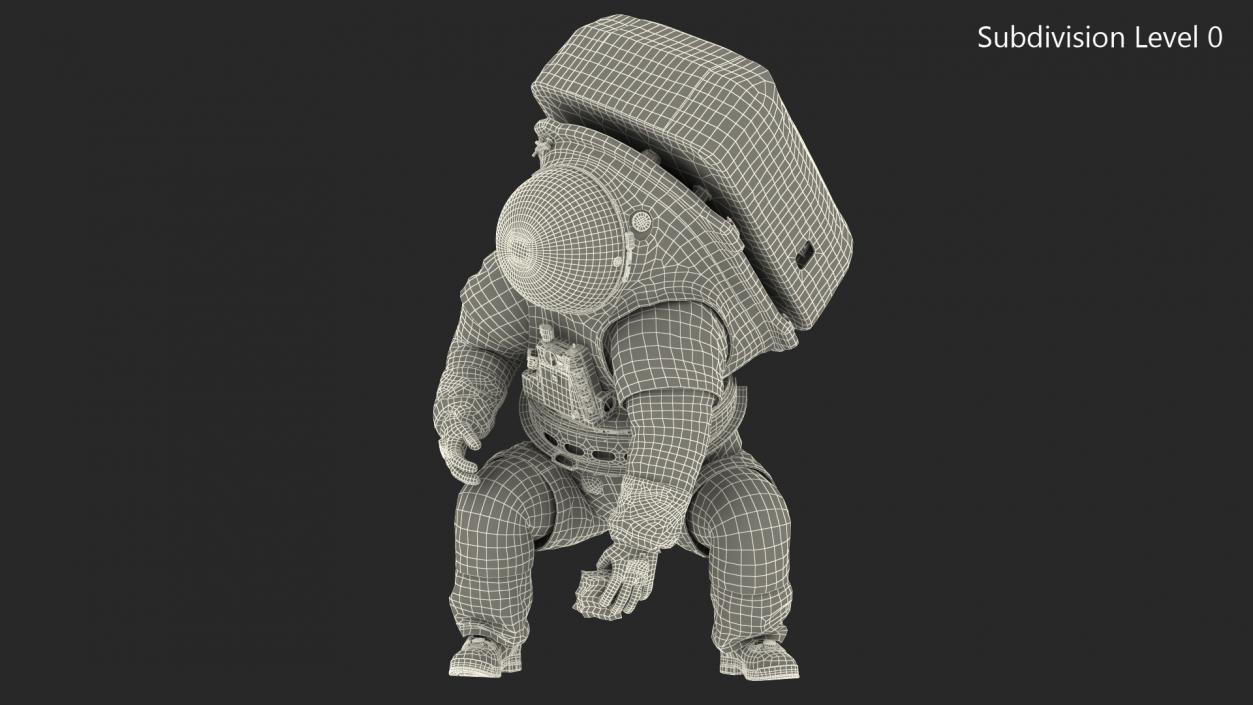 Female Astronaut Spacesuit NASA xEMU Working Pose 3D model